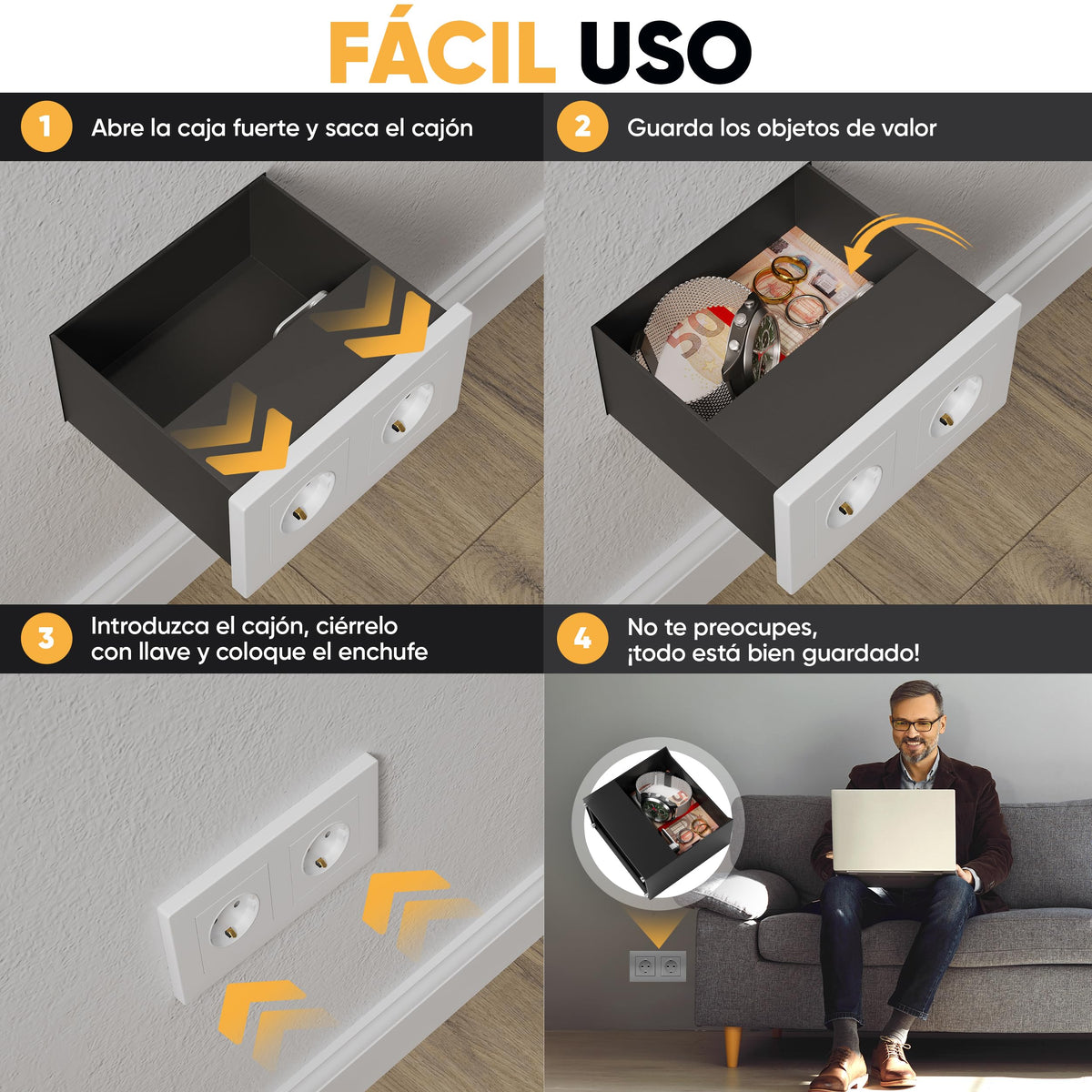 Caja fuerte enchufe magnética doble – imagen 3