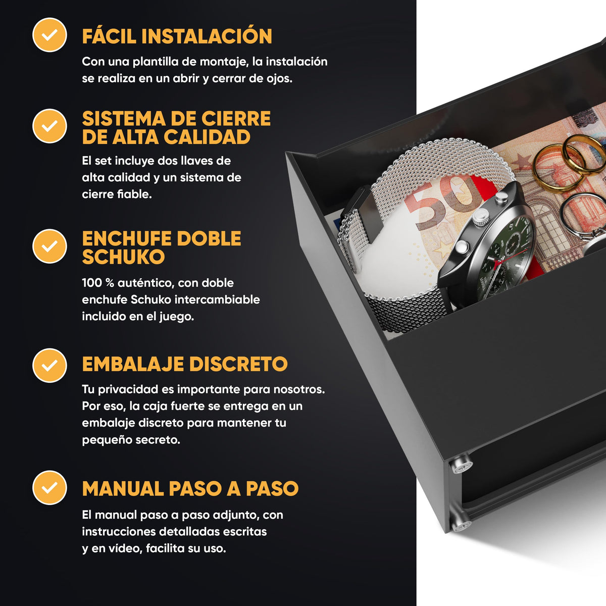 Caja fuerte enchufe magnética doble – imagen 6