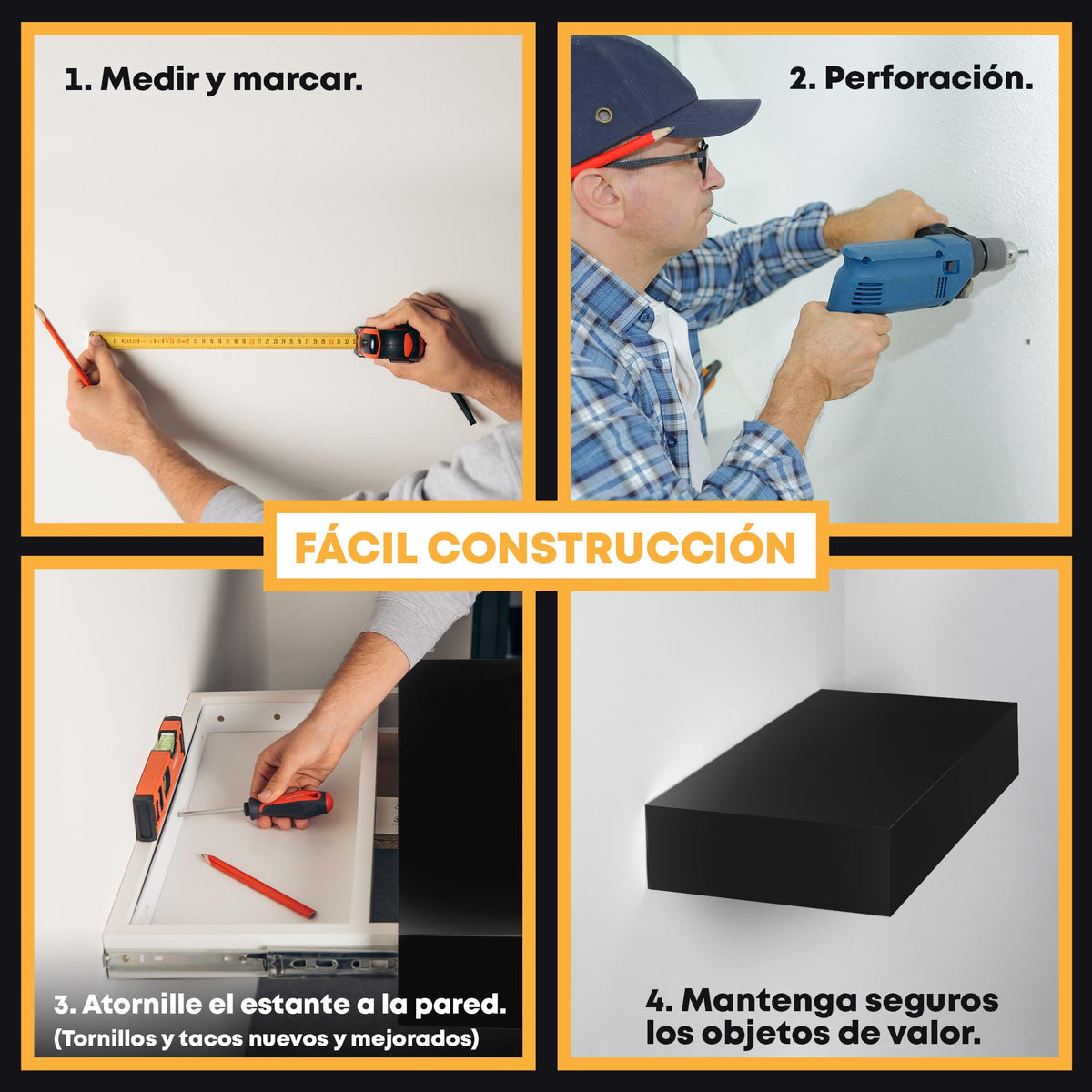 Estante con compartimento secreto negro – imagen 5
