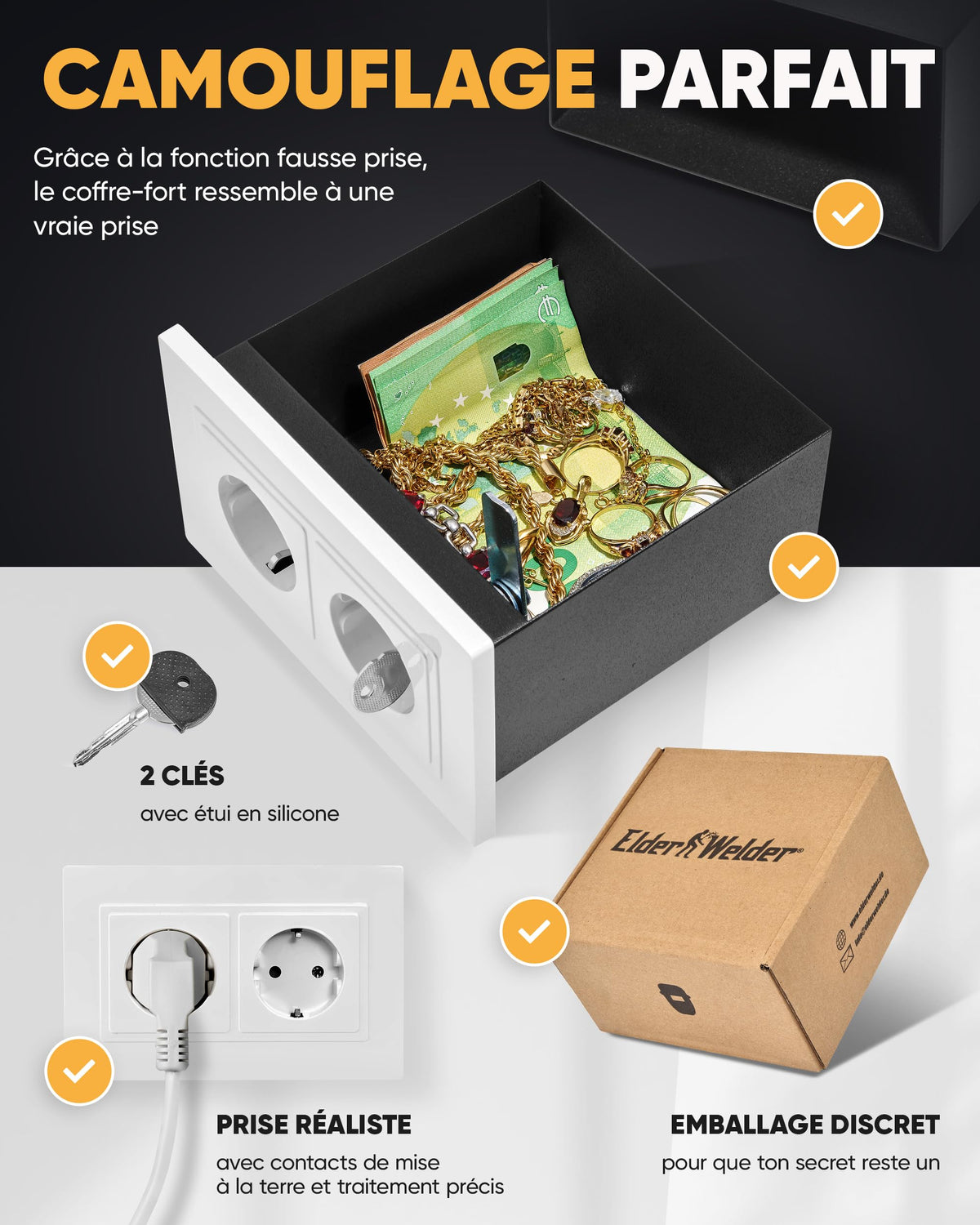 Coffre-fort prise 10 cm – image 2