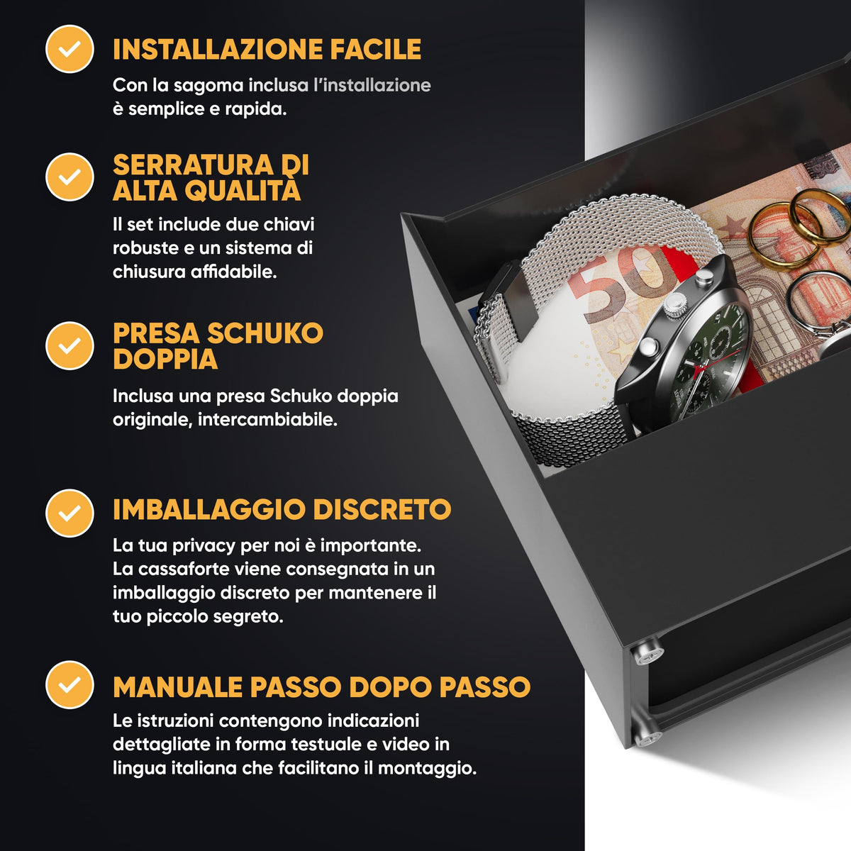 Cassaforte presa magnetica doppia – immagine 6