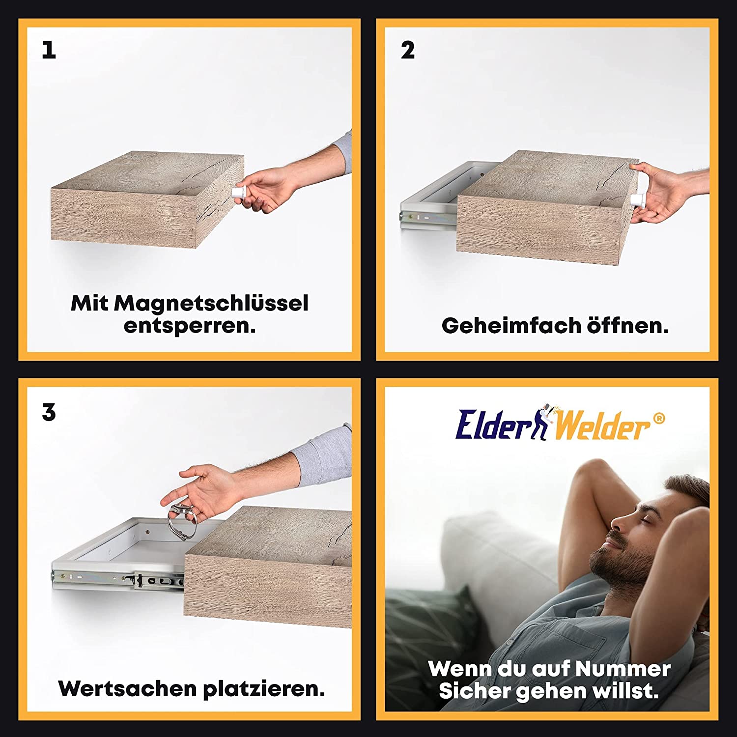 Wandregal mit Geheimfach (Halifax-Eiche)