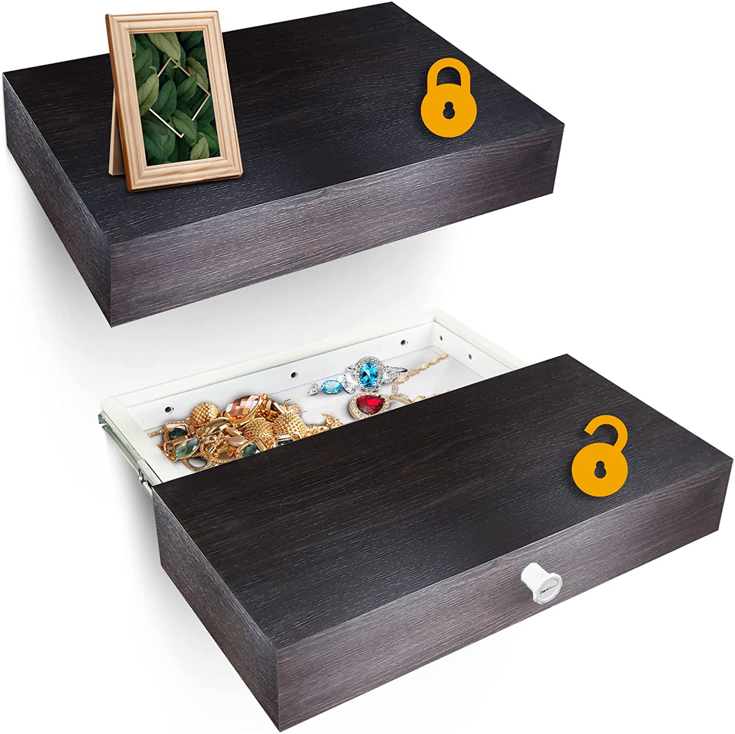 Wandregal mit Geheimfach (Wenge)