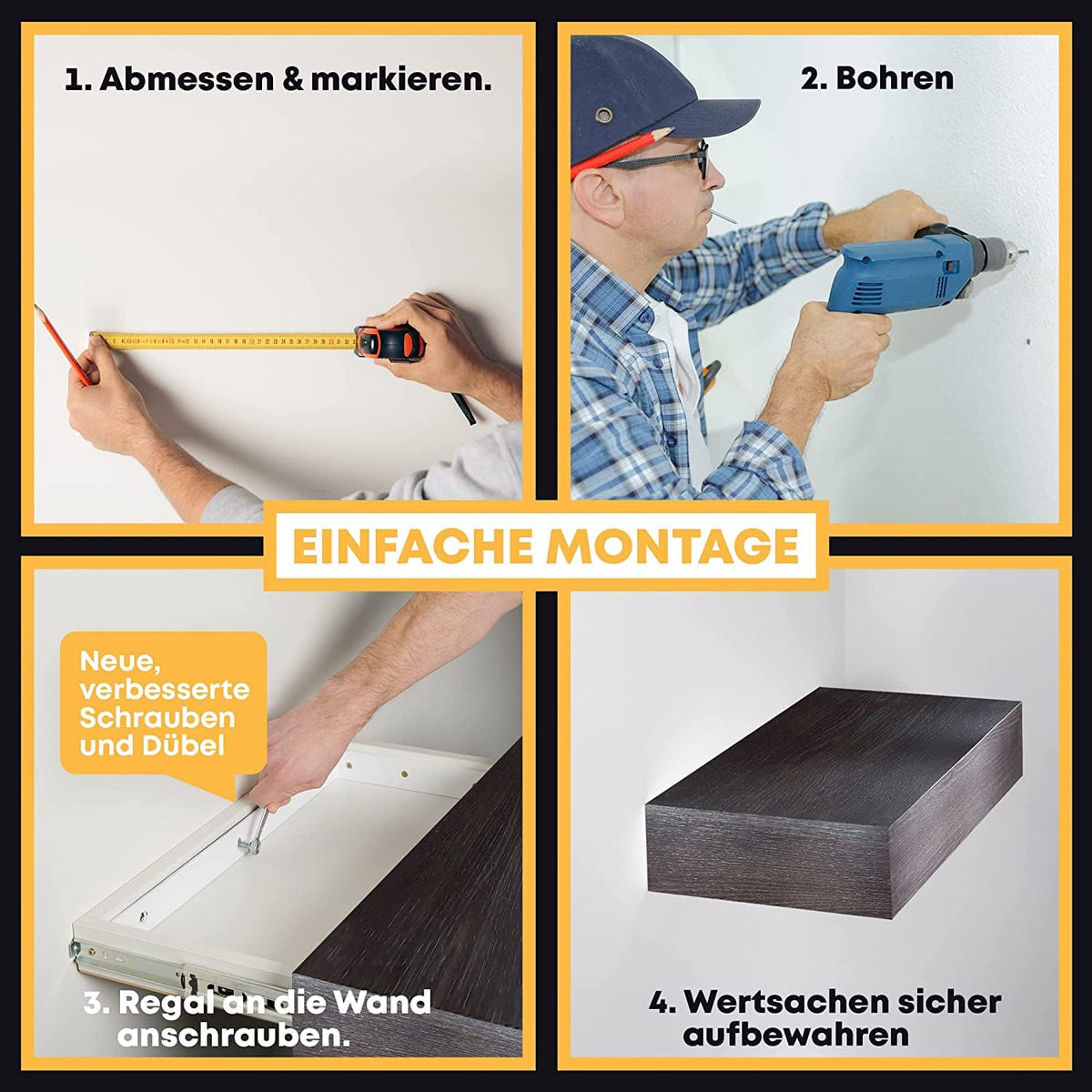 Wandregal mit Geheimfach Wenge – Bild 5 