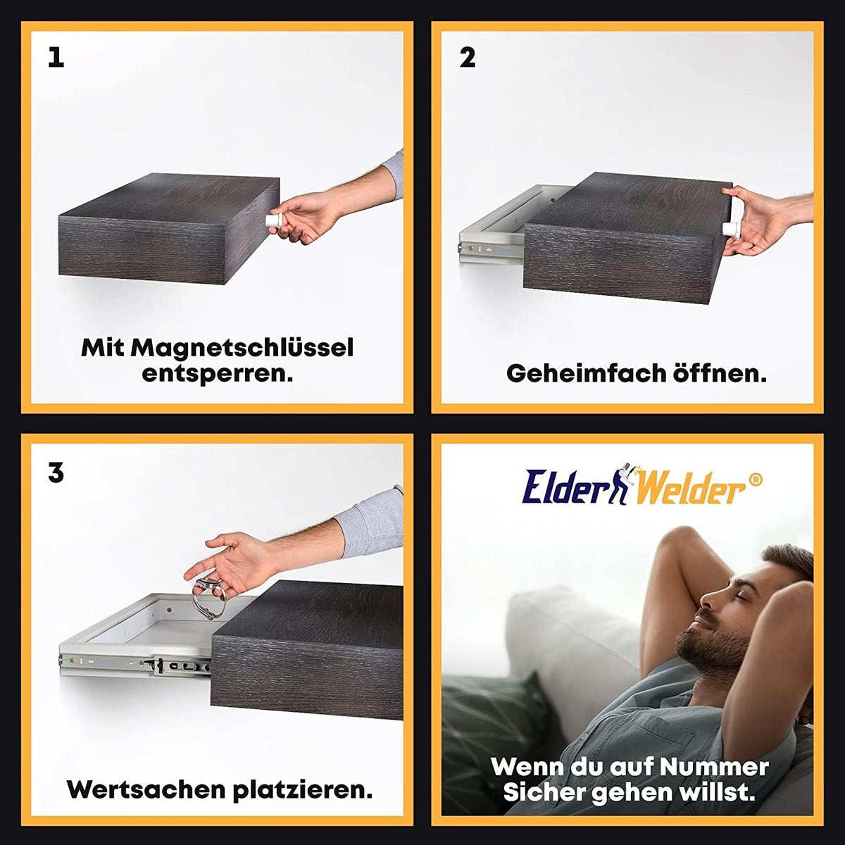 Wandregal mit Geheimfach Wenge – Bild 2 