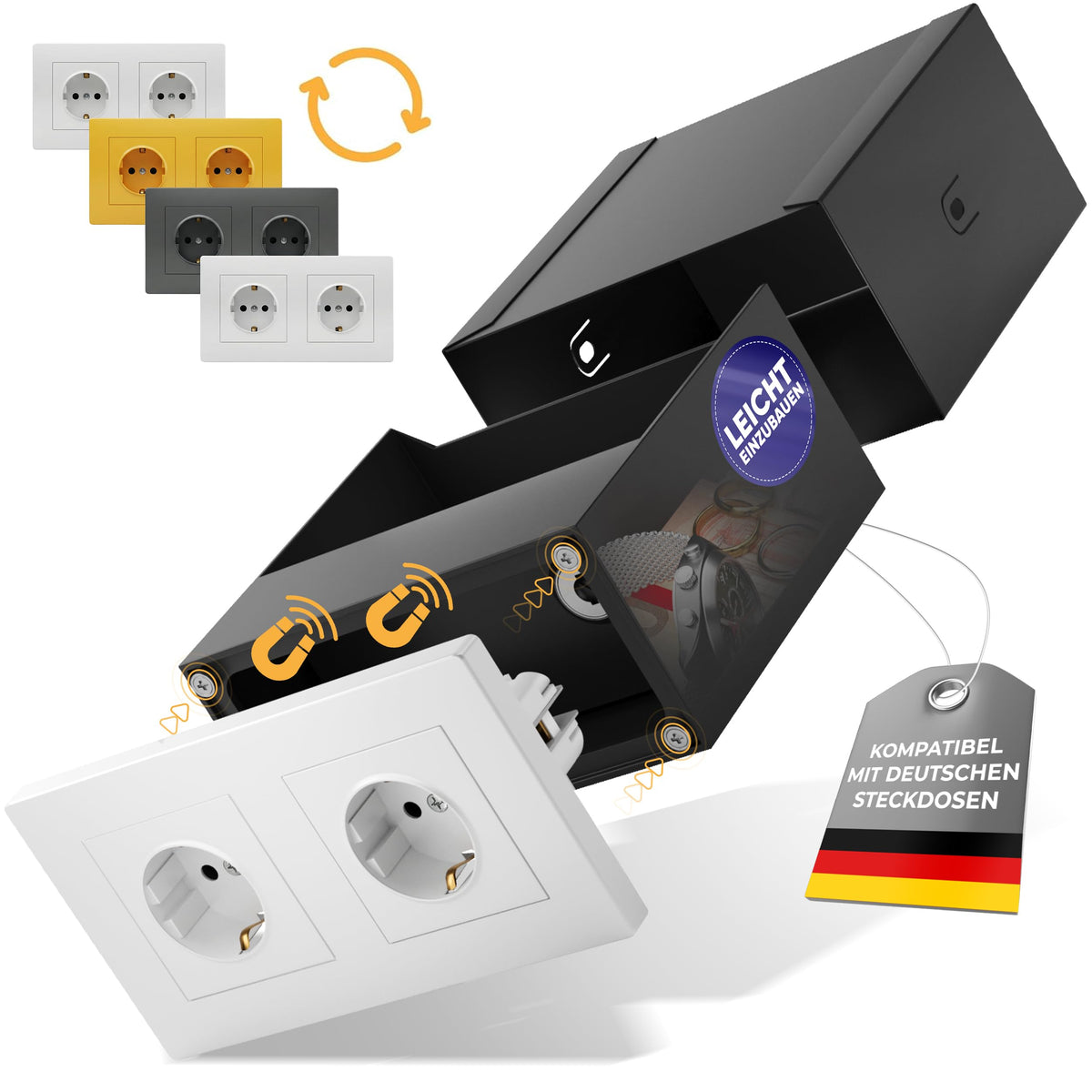 Magnet-Steckdosentresor Doppel – Hauptbild #steckdose_doppel