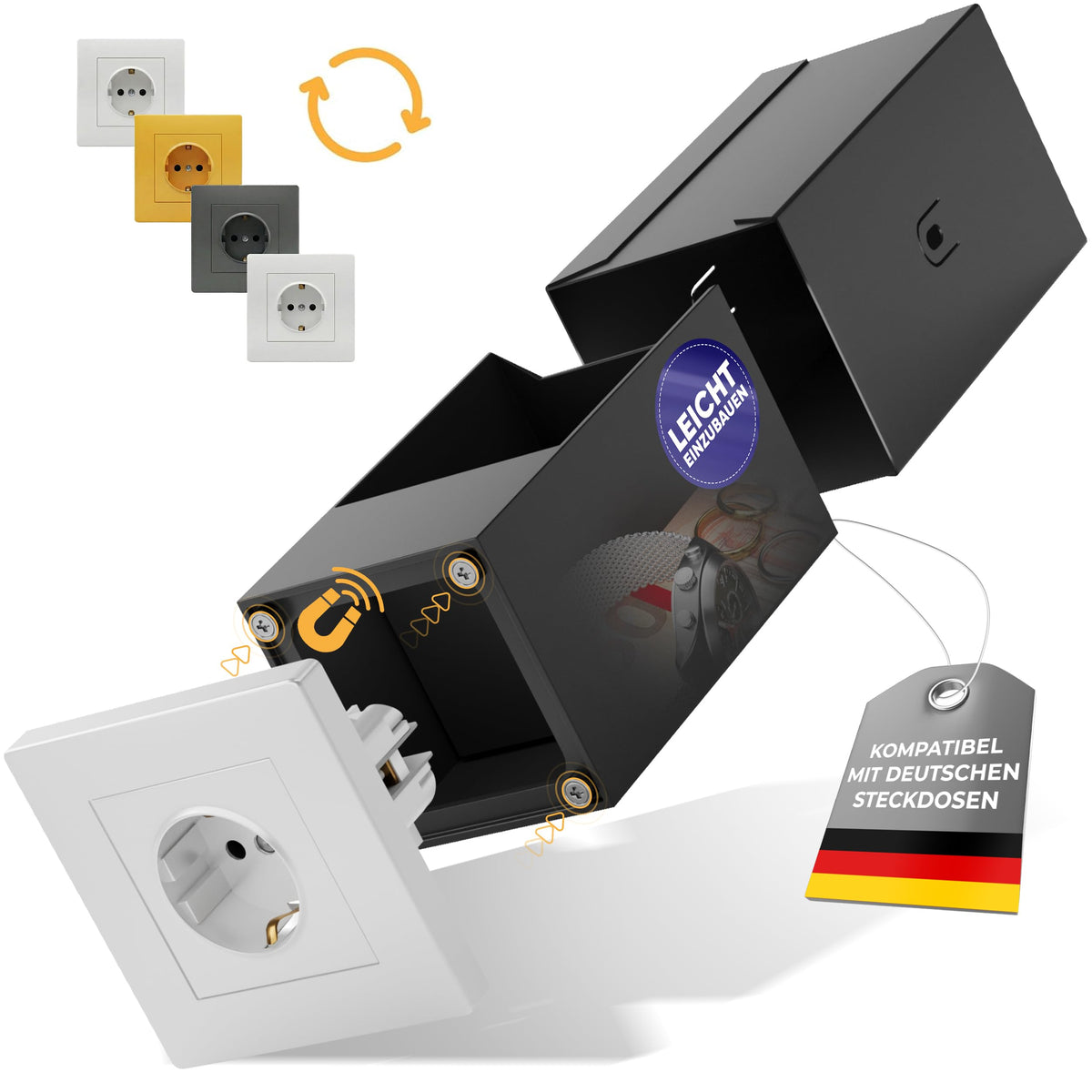 Magnet-Steckdosentresor Einzel – Hauptbild #steckdose_einzel