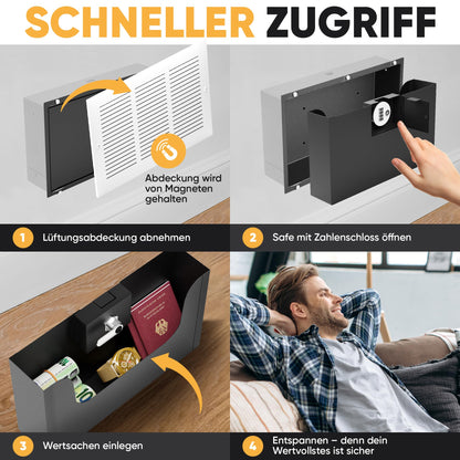 Lüftungsgitter-Tresor mit Zahlenschloss – Bild 6