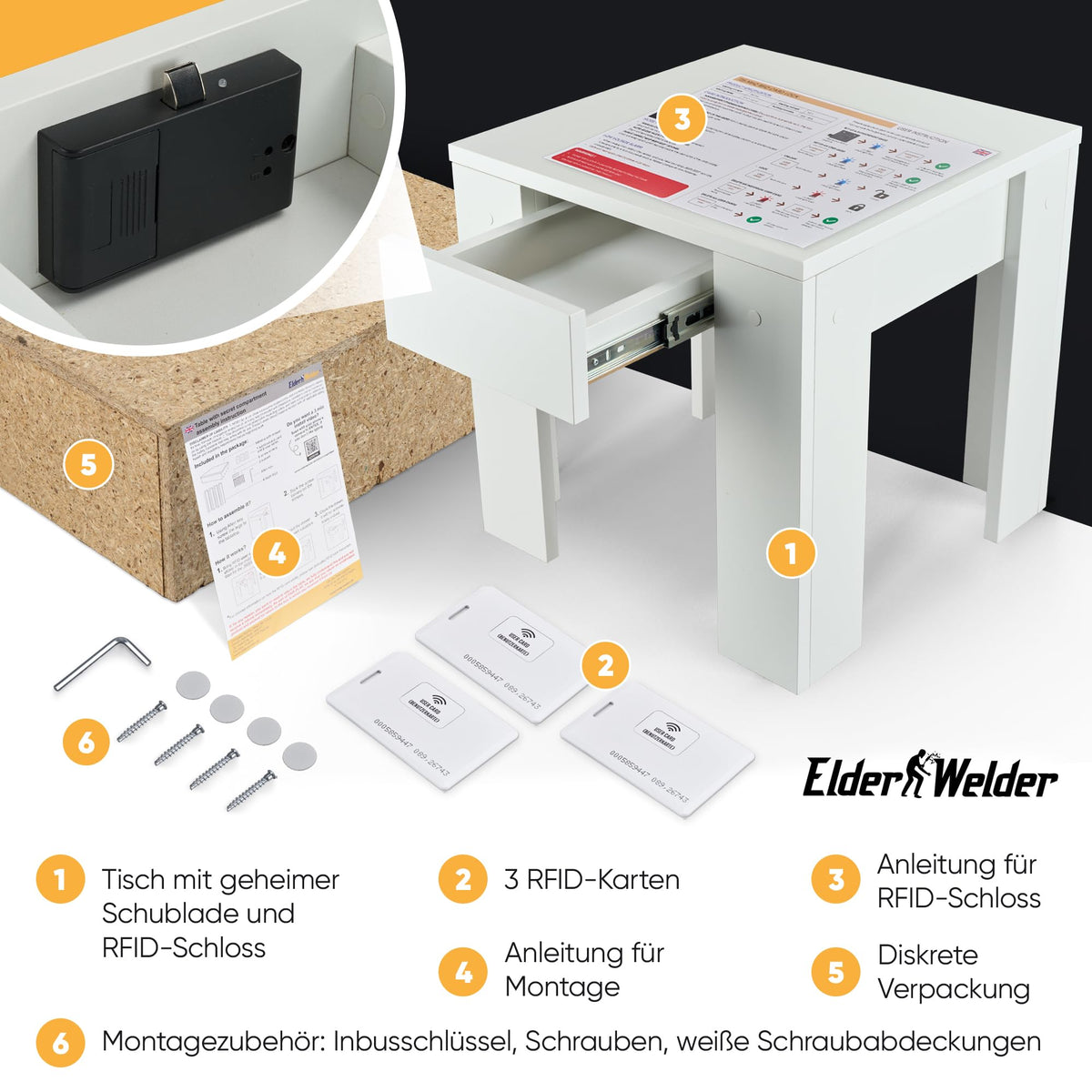 Tisch mit Geheimfach – RFID-Karte