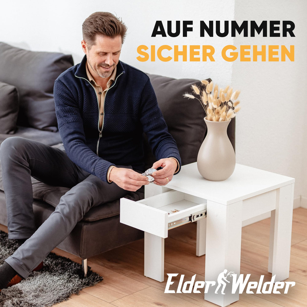 Tisch mit Geheimfach – Lieferumfang
