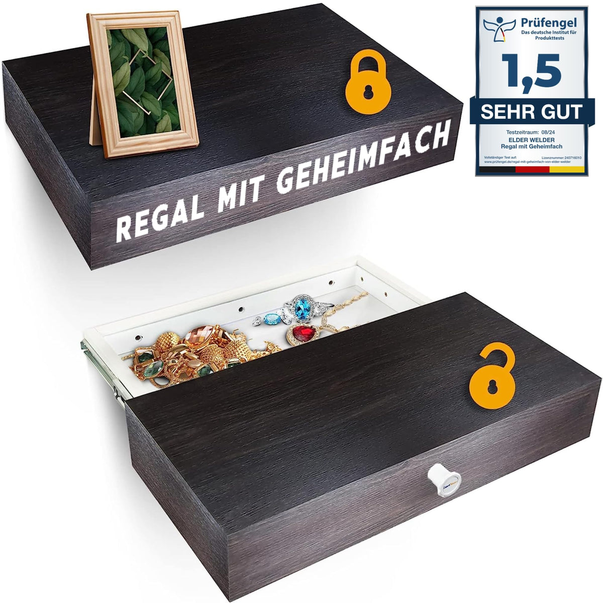 Wandregal mit Geheimfach Wenge – Hauptbild 