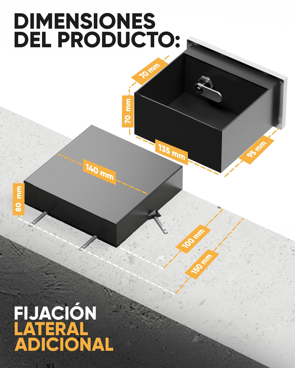 Caja fuerte enchufe 10 cm – imagen 3