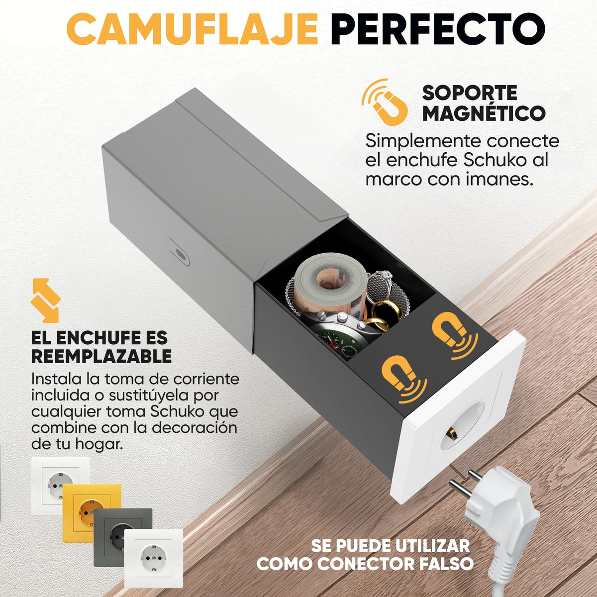Caja fuerte enchufe magnética simple – imagen 2