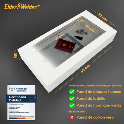 Estante con compartimento secreto blanco, cerradura RFID – imagen 3
