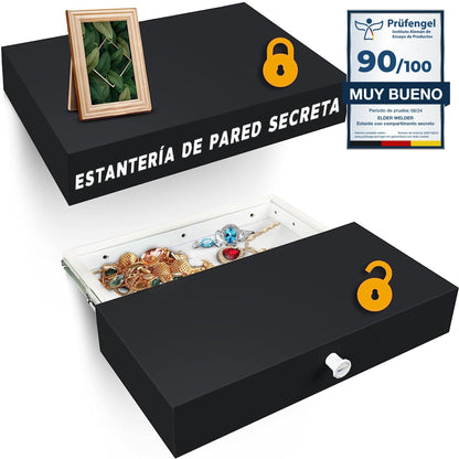 Estante con compartimento secreto negro – imagen 1