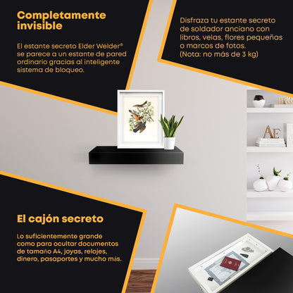 Estante con compartimento secreto negro – imagen 4