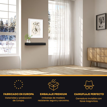 Estante con compartimento secreto negro – imagen 7
