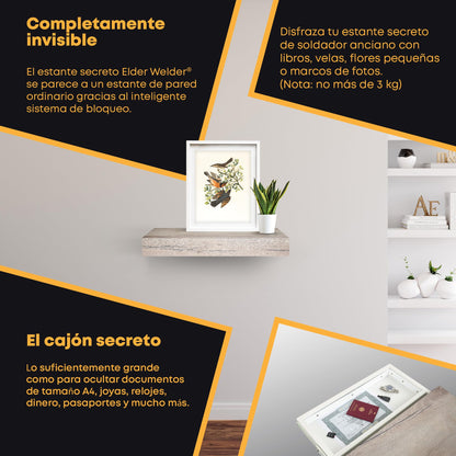 Estante con compartimento secreto roble Halifax – imagen 4