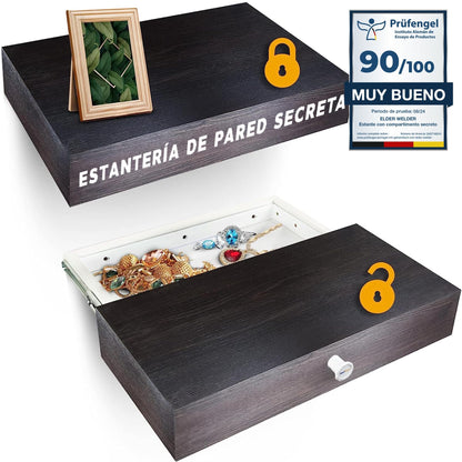 Estante con compartimento secreto wengué – imagen 1
