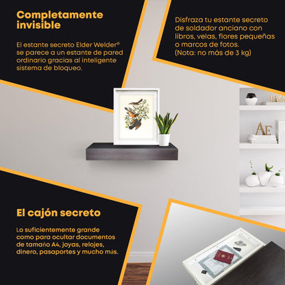 Estante con compartimento secreto wengué – imagen 4