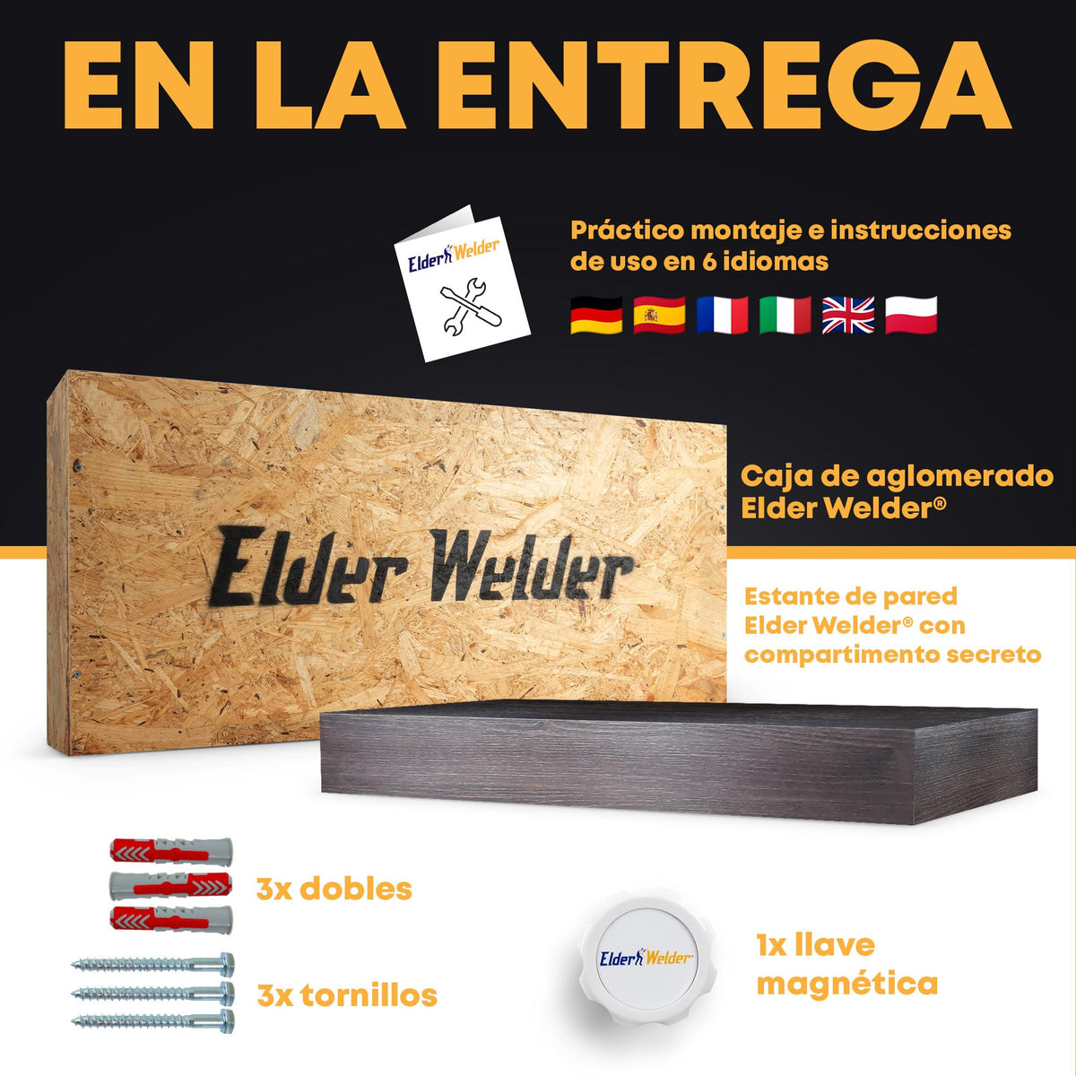 Estante con compartimento secreto wengué – imagen 6