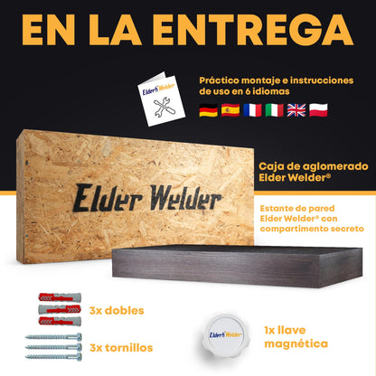 Estante con compartimento secreto wengué – imagen 6