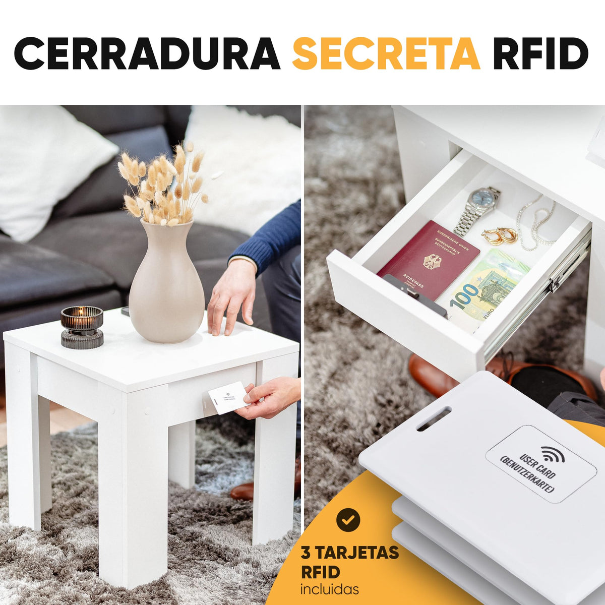 Mesa con compartimento secreto RFID – imagen 2