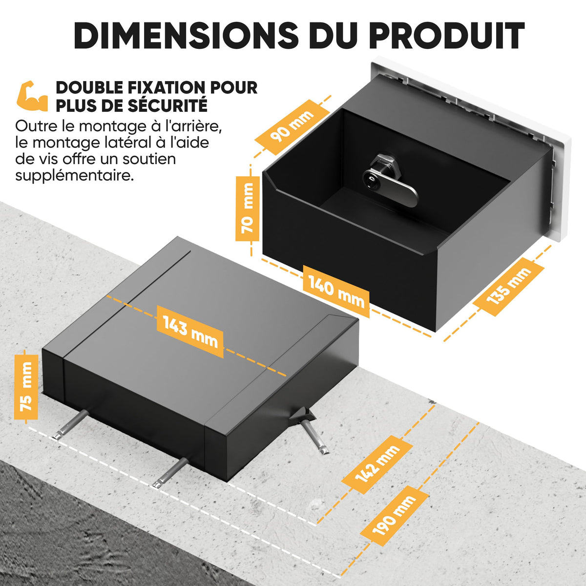 Coffre-fort prise magnétique double – image 5