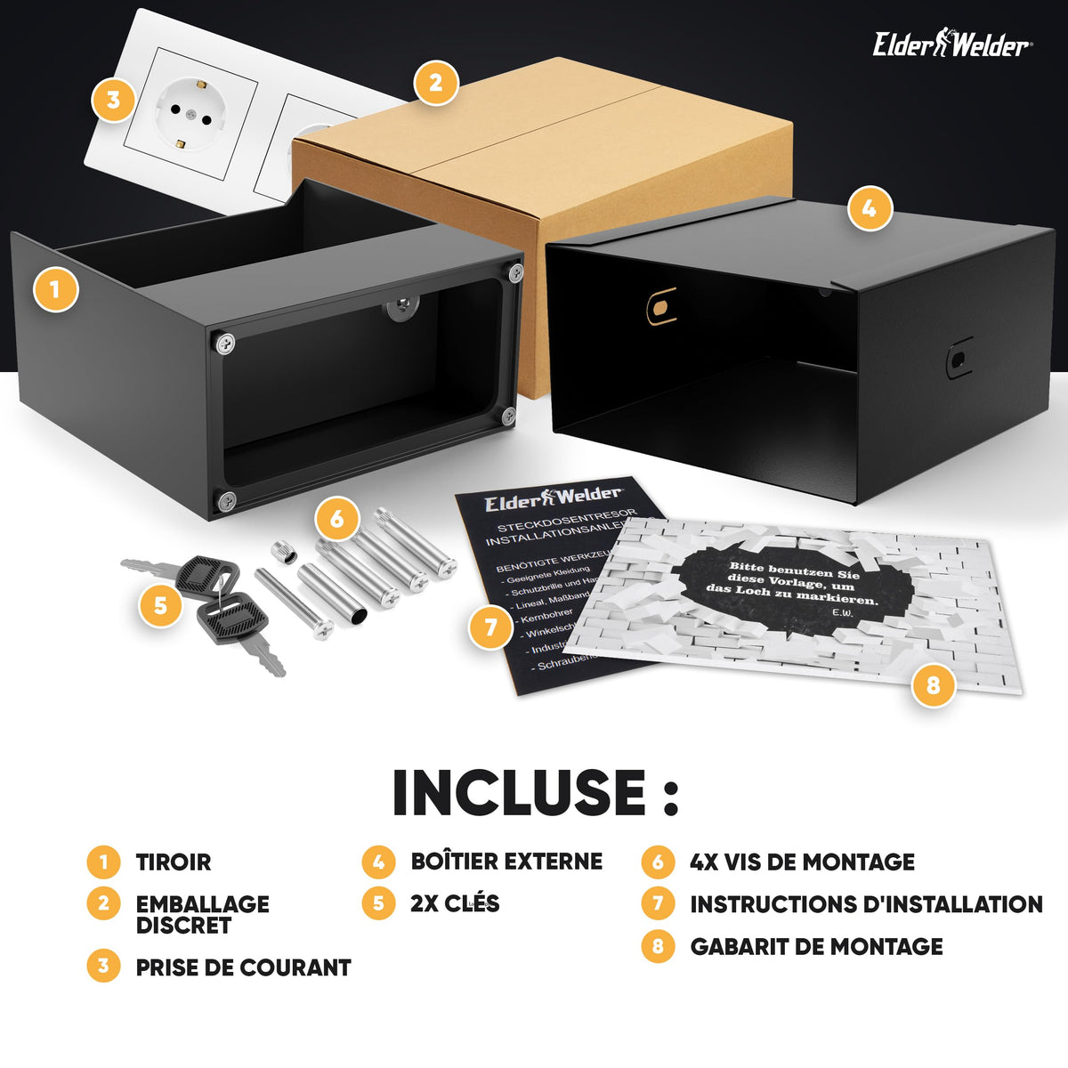 Coffre-fort prise magnétique double – image 7