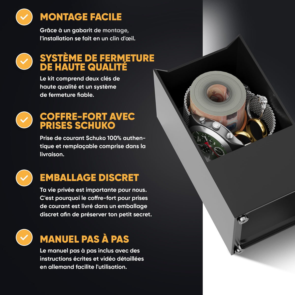 Coffre-fort prise magnétique simple – image 6