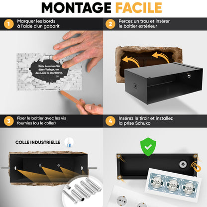 Coffre-fort prise magnétique triple – image 4