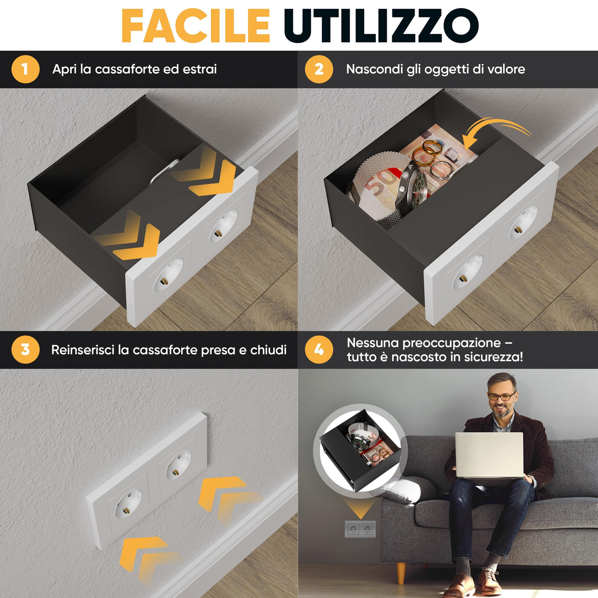 Cassaforte presa magnetica doppia – immagine 3