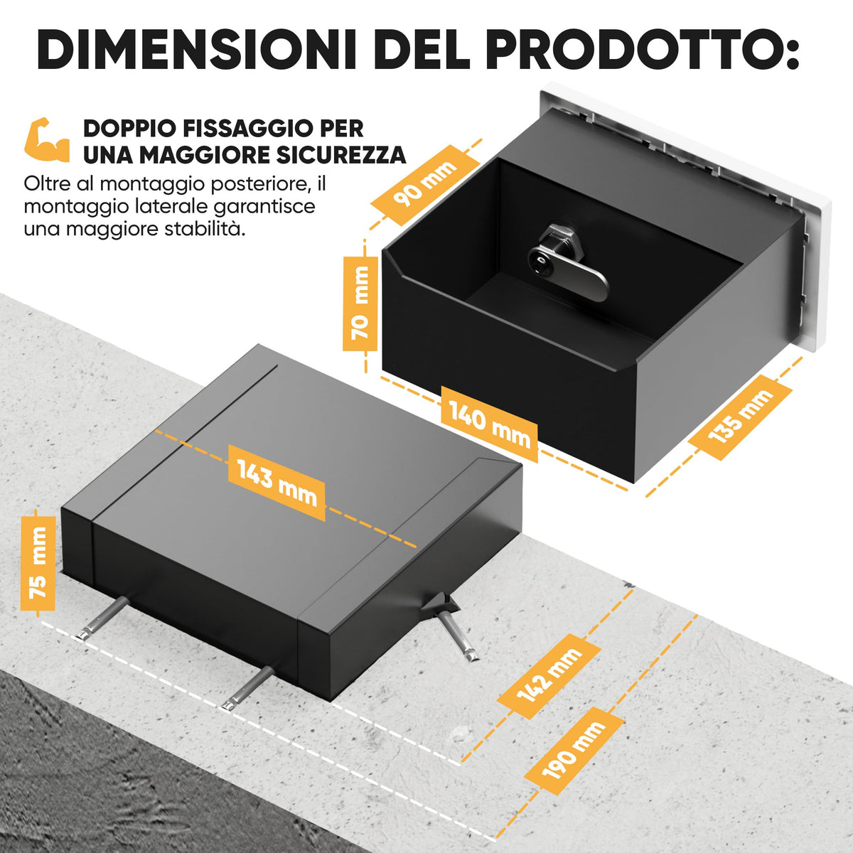 Cassaforte presa magnetica doppia – immagine 5