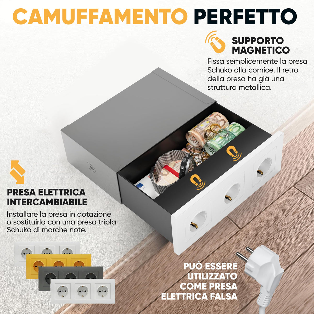 Cassaforte presa magnetica tripla – immagine 2
