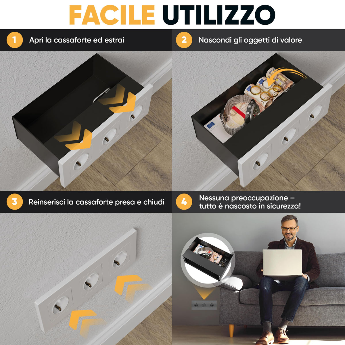 Cassaforte presa magnetica tripla – immagine 3