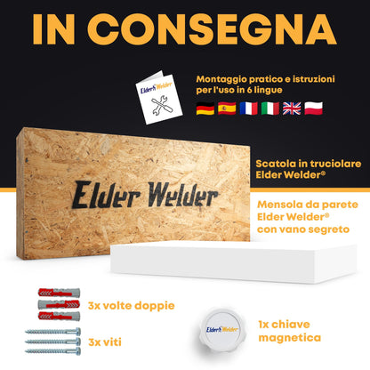 Mensola con scomparto segreto bianca, serratura magnetica – immagine 6