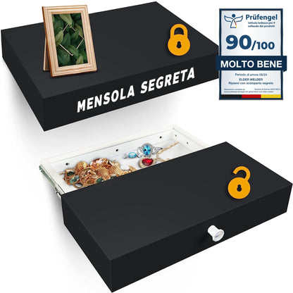 Mensola con scomparto segreto nera – immagine 1