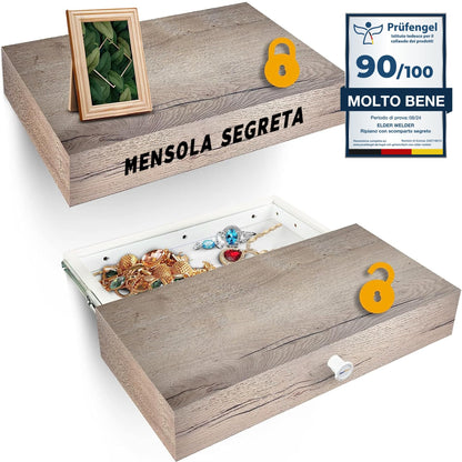Mensola con scomparto segreto rovere Halifax – immagine 1