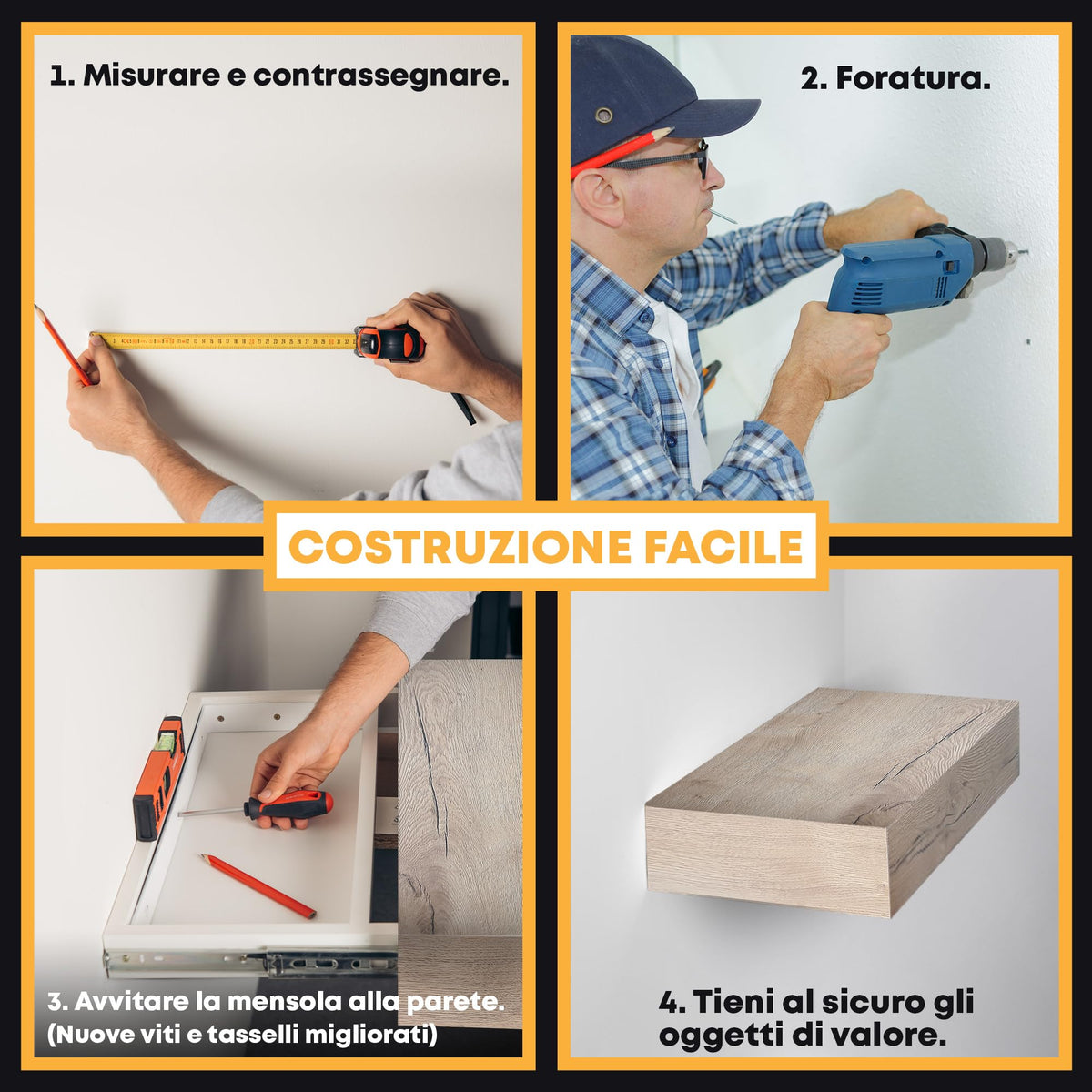 Mensola con scomparto segreto rovere Halifax – immagine 5