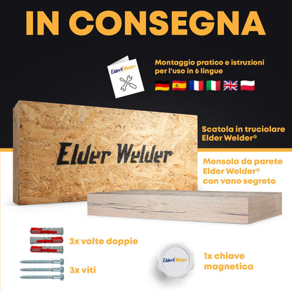 Mensola con scomparto segreto rovere Halifax – immagine 6