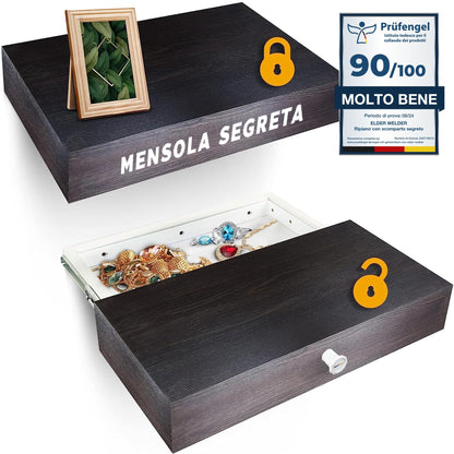 Mensola con scomparto segreto wengé – immagine 1