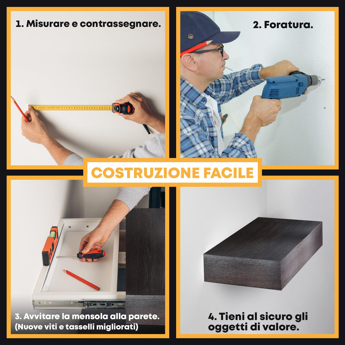 Mensola con scomparto segreto wengé – immagine 5