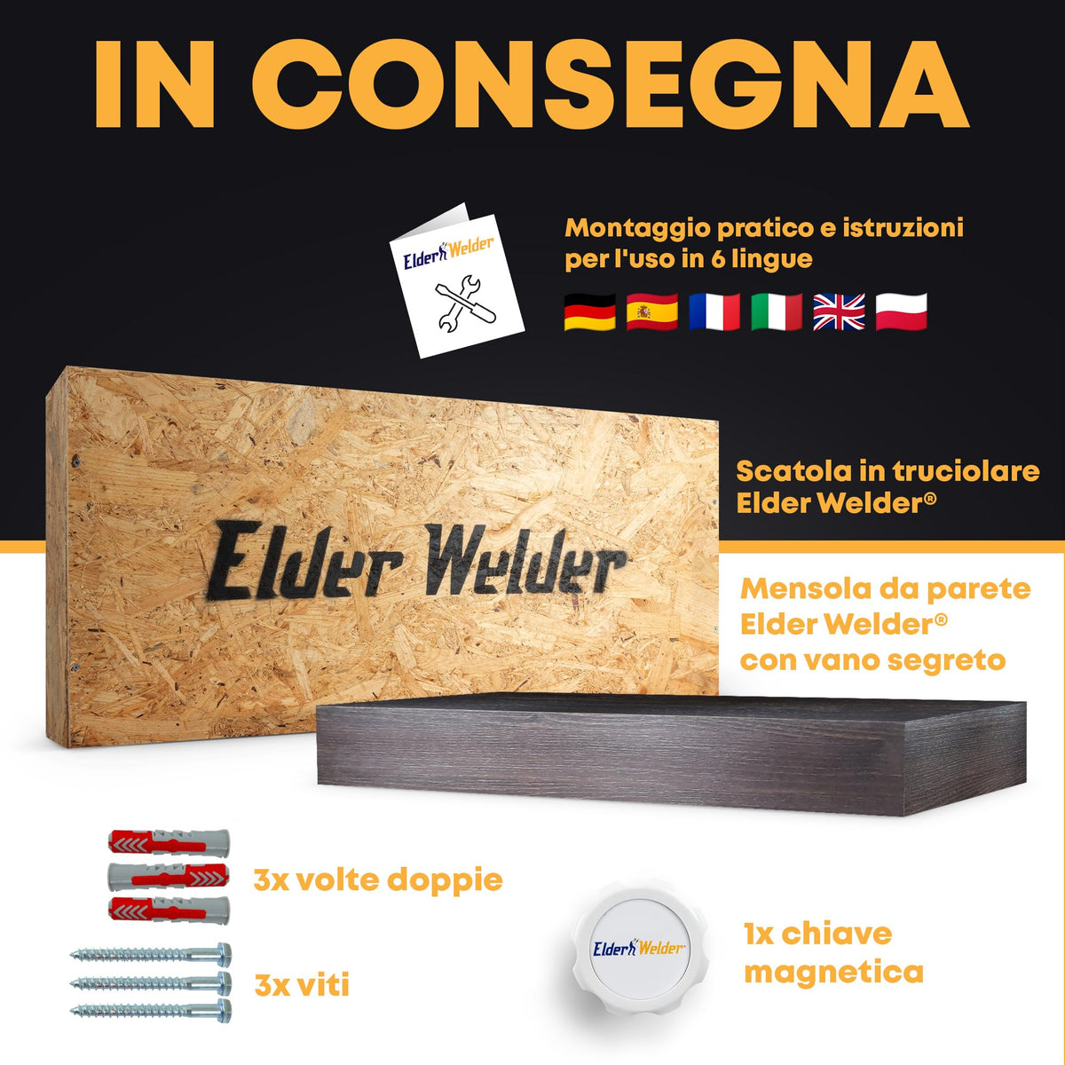 Mensola con scomparto segreto wengé – immagine 6