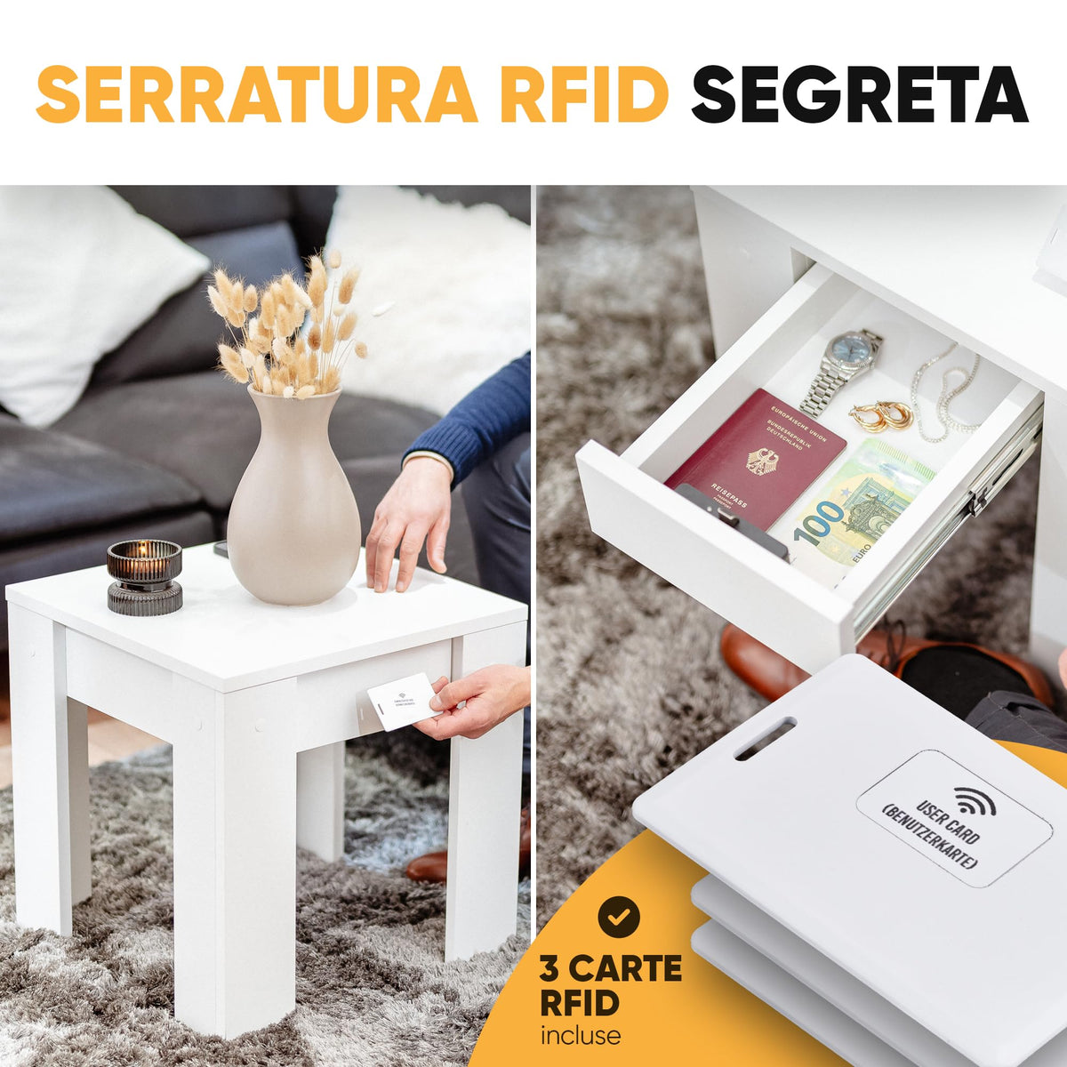 Tavolino con scomparto segreto RFID – immagine 2